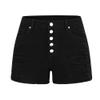 THUNDER STAR Women Mid Rise Ripped Stretchy Jeans Shorts Frayed Raw Hem Casual Denim Shorts Black#1 S view 1