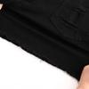 THUNDER STAR Women Mid Rise Ripped Stretchy Jeans Shorts Frayed Raw Hem Casual Denim Shorts Black#1 S view 2