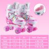 Kids Roller Skates Adjustable for Girls Boys Toddlers Youth, Pink 4 Size Adjustable Light Up Roller Skates for Size 11J todders to Size 7 Youth Women view 2