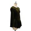 Ice Figure Skating Dress Girls Classic Velvet Open Back Skirt Training Dance Dress Competition Green view 4