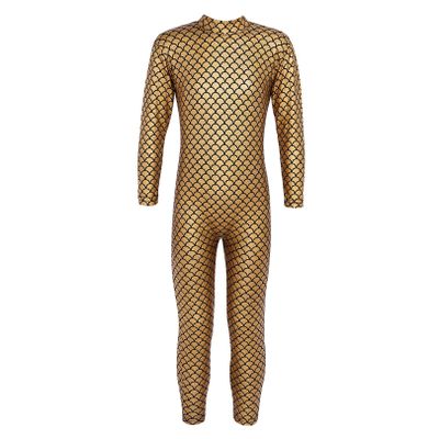 easyforever Kids Girls Fish Scales Dance Gymnastics Leotard One Piece Jumpsuit Bodysuit Unitard Performance Yellow 2-3