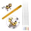 Portable Pocket Telescopic Mini Fishing Pole Pen Shape Folded Fishing Rod with Reel Wheel DaJiKan (Color : Yellow) view 3