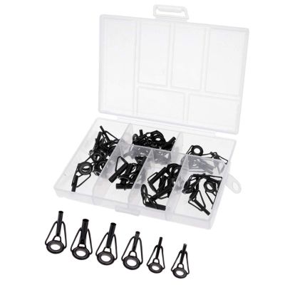 40Pcs/lot Fishing Rod Guides Set Tips Repair Kit DIY Rod Building Eye Rings Rod Guides DaJiKan
