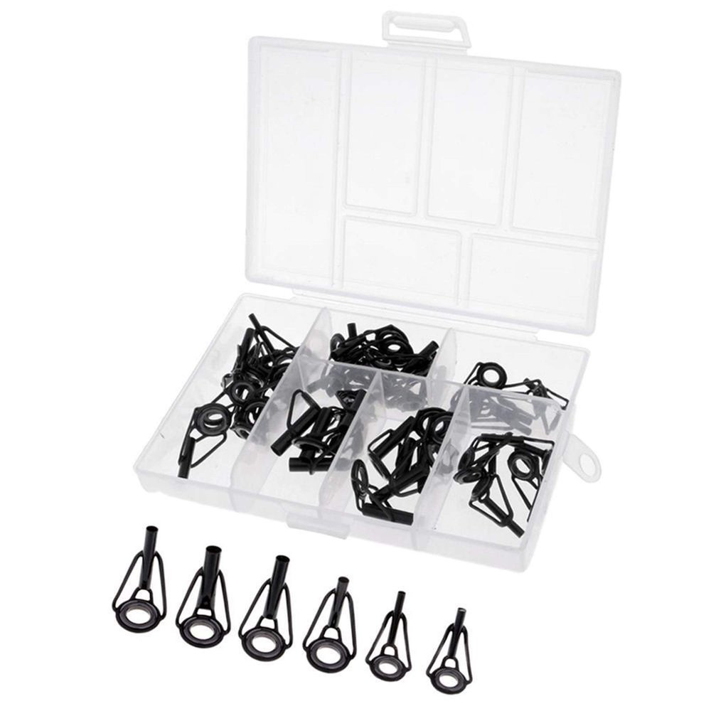40Pcs/lot Fishing Rod Guides Set Tips Repair Kit DIY Rod Building Eye Rings Rod Guides DaJiKan