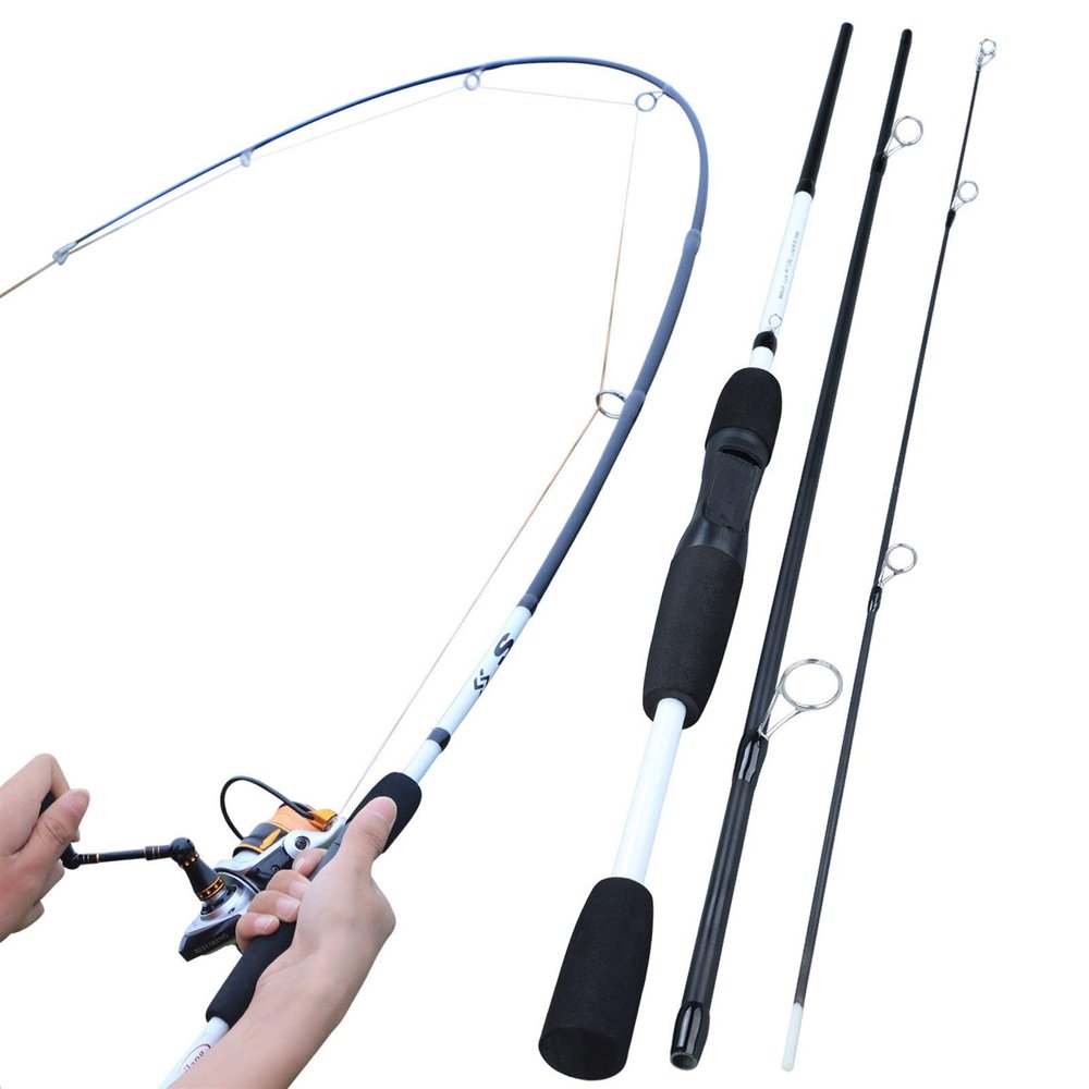 2/3 Sections Carbon Fiber Spinning/Casting Fishing Rod Ultralight Weight Fishing Pole Travel Rod Fishing DaJiKan (Color : 3 Section Spinning)