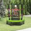 Outsunny 5FT Trampoline for Kids, 55" Mini Indoor Outdoor Toddler Trampoline Toy with Enclosure Net, Springless Design, Safety Pad and Steel Frame, Gift for Boys Girls 3 to 6 Years Green view 2