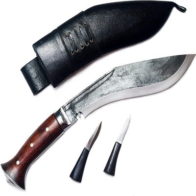 EGKH - Genuine Full Tang Blade Rust Free Kukri Knife - 10" Jungle Combate Khukuri - Handmade By Ex Military Khukuri House in Nepal