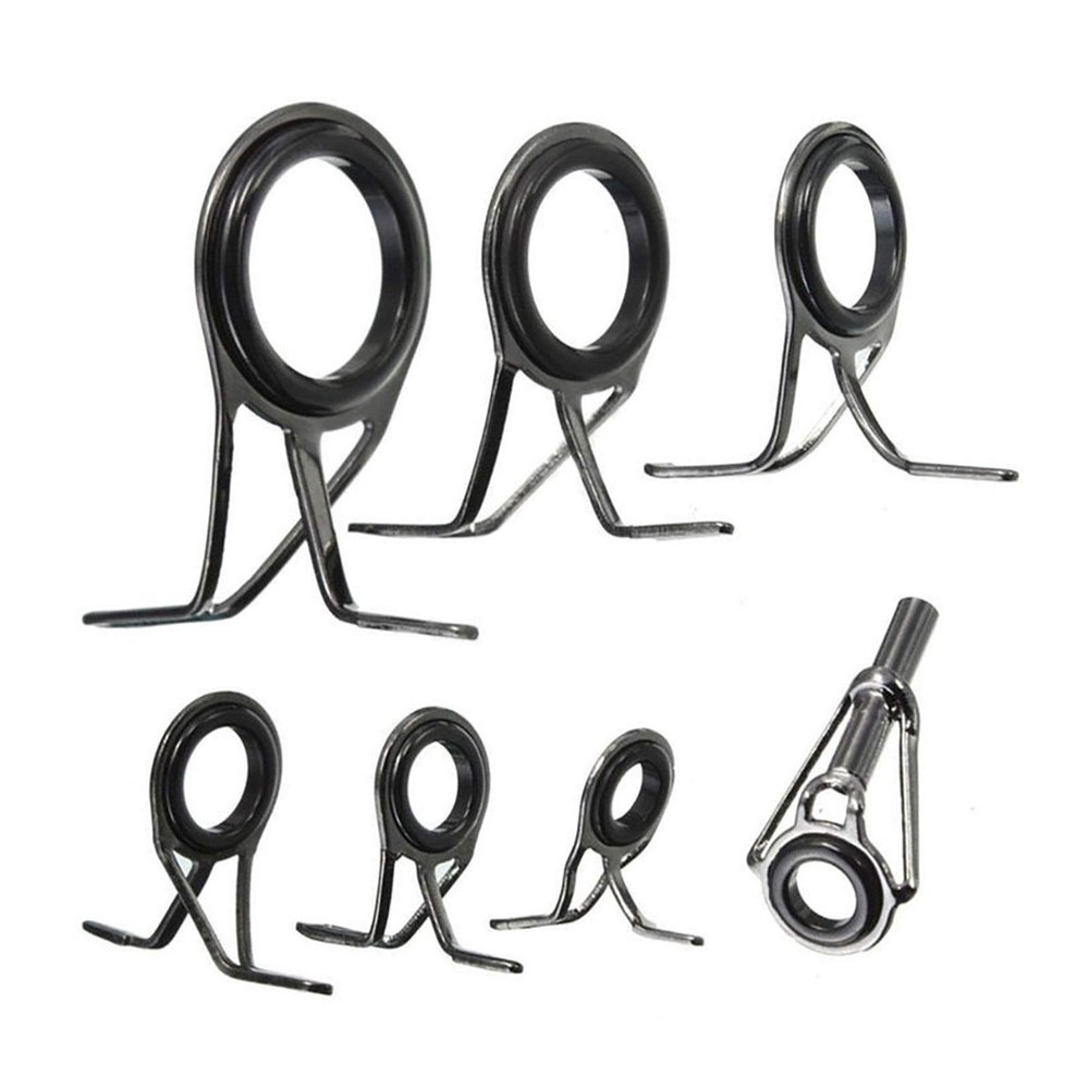 7Pcs Multiple Sizes Sea Fishing Rod Guide Rings 0.5/0.6/0.8/1.1/1.4/1.8cm Diameter Rock Fishing Rod Guides Ring Repair DaJiKan
