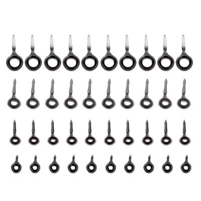 40 Pieces Stainless Steel 1.5mm 2.0mm 2.5mm 4.0mm Eyes Ring Set Raft Fishing Rod Guide Tips Repair Kit Set Fishing Accessories DaJiKan