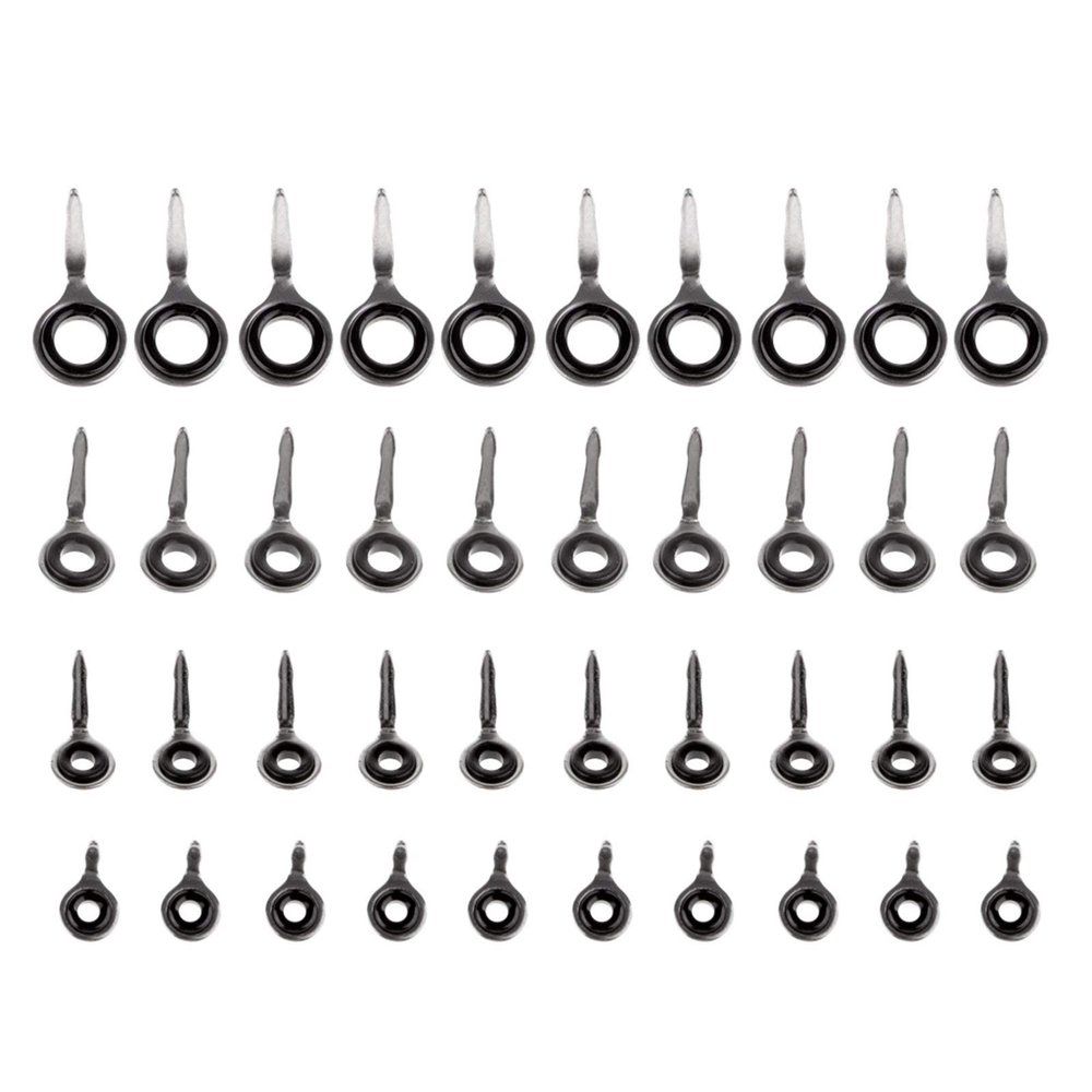 40 Pieces Stainless Steel 1.5mm 2.0mm 2.5mm 4.0mm Eyes Ring Set Raft Fishing Rod Guide Tips Repair Kit Set Fishing Accessories DaJiKan