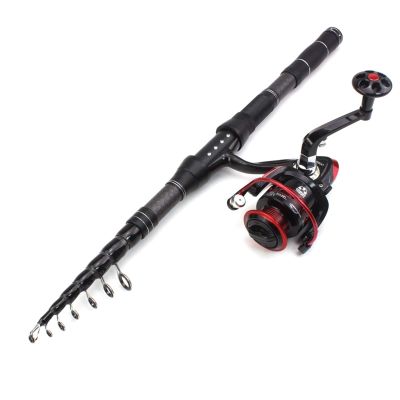 1.8m 2.1m 2.4m 2.7m 3.0m Carbon Fiber Telescopic Fishing Rod Portable Spinning Rod and Spinning Reels DaJiKan (Color : White, Length : 1.8 m)