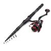 1.8m 2.1m 2.4m 2.7m 3.0m Carbon Fiber Telescopic Fishing Rod Portable Spinning Rod and Spinning Reels DaJiKan (Color : White, Length : 1.8 m) view 1