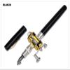 1Pcs Mini Pen Shape Portable Fishing Rod with Reel Wheel Aluminum Mini Telescopic Folded Fish Fishing Rod Set for Outdoor Travel DaJiKan (Color : Black) view 2