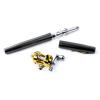 1Pcs Mini Pen Shape Portable Fishing Rod with Reel Wheel Aluminum Mini Telescopic Folded Fish Fishing Rod Set for Outdoor Travel DaJiKan (Color : Black) view 3