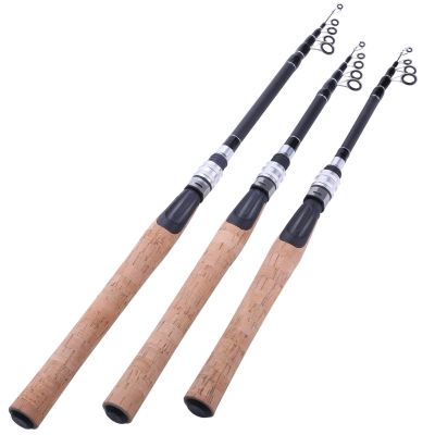 1.8M-2.4M Protable Telescopic Fishing Rod Cork Handle Spinning Fishing Rod Carbon Fiber Travel Fishing Rod Tackle DaJiKan (Color : Burgundy, Length : 2.1 m)