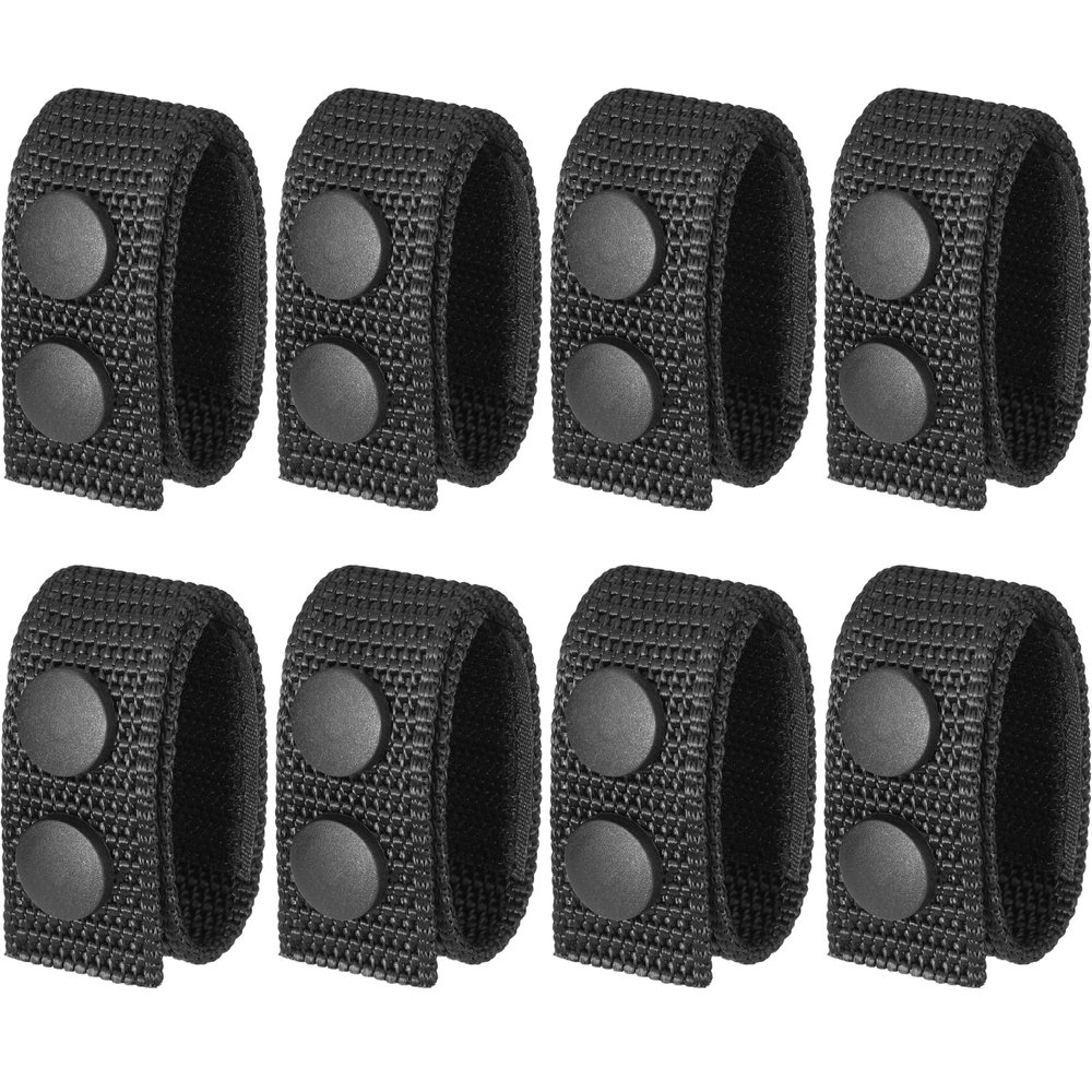 Ullnosoo Belt Keepers for Duty Belt, 8 Pack 1000D Nylon Tactical Belt Keepers with Double Snaps for 2" Wide Belts