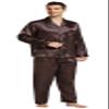 TONY & CANDICE Men's Classic Satin Pajama Set Sleepwear (Chestnut, Large) view 2
