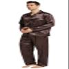 TONY & CANDICE Men's Classic Satin Pajama Set Sleepwear (Chestnut, Large) view 4