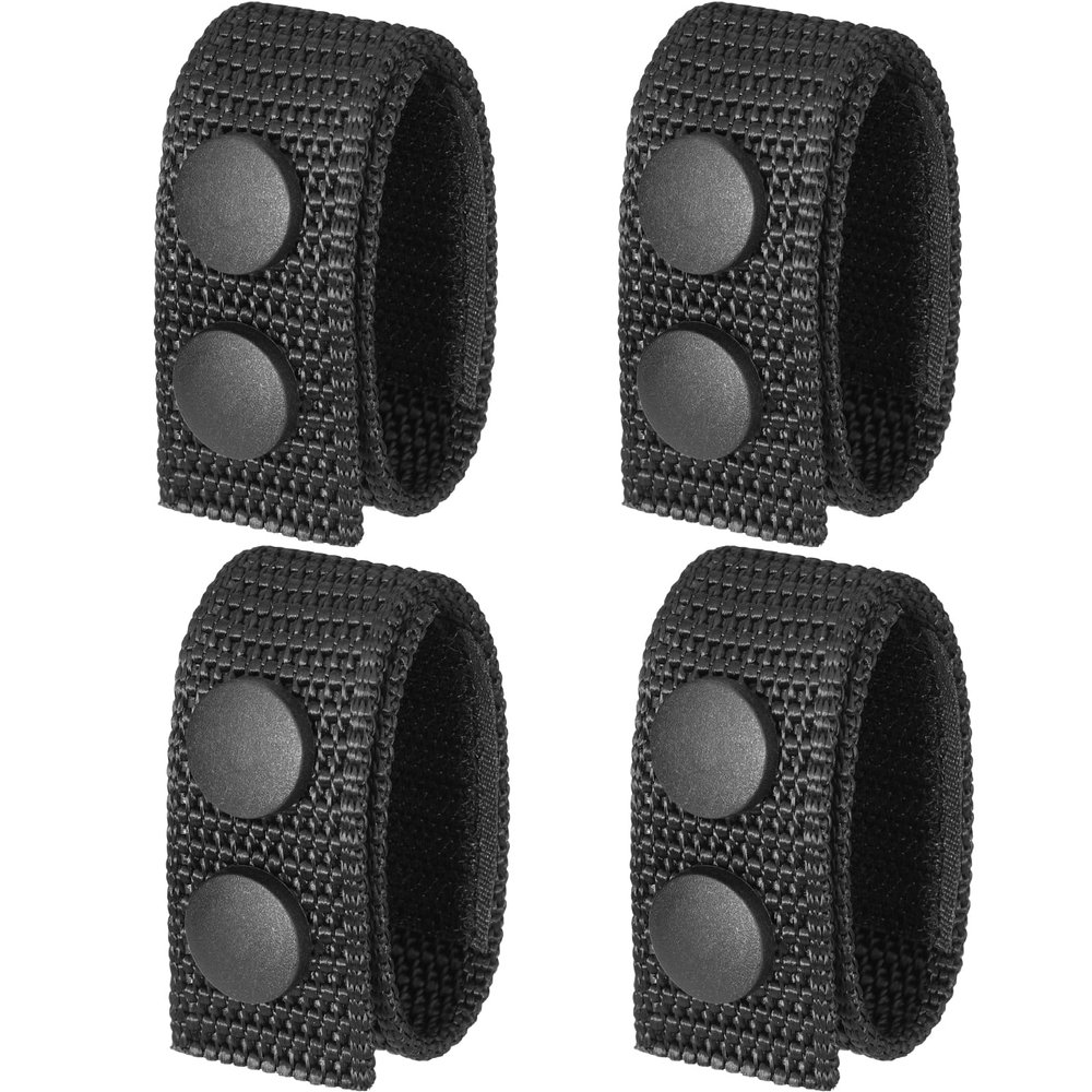 Ullnosoo Belt Keepers for Duty Belt, 4 Pack 1000D Nylon Tactical Belt Keepers with Double Snaps for 2" Wide Belt