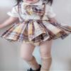 ACSUSS Toddler Baby Girls Plaid Overall Suspenders Skirt Elastic Shoulder Straps Criss Cross Back Dress Bowtie School Uniform Yellow&Khaki 4-5 Years view 2