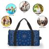 Blue Paisley Bandana Printed Gym Bag Sports Travel Duffel Bag Funny Gymbag with Shoe Compartments view 3