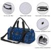 Blue Paisley Bandana Printed Gym Bag Sports Travel Duffel Bag Funny Gymbag with Shoe Compartments view 4