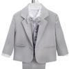 Dressy Daisy Infant Baby Boy' 5 Pcs Set Formal Tuxedo Suits No Tail Wedding Outfits Size 3 Months Light Gray view 4