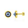 Evil Eye Stud Earrings Stainless Steel Blue Eye Geometric Earrings Protection Amulet Success Prosperity Jewelry for Men Women Unisex-gold view 1
