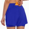 Ksmien Women's 2 in 1 Running Shorts - Lightweight Athletic Workout Gym Yoga Shorts Liner with Phone Pockets Royal Blue view 2