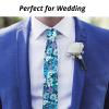 Mantieqingway Men's Cotton Printed Floral Neck Tie Skinny Ties view 2