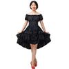 COSDREAMER Women Gothic Steampunk Dress Victorian Ruffled High Low Dress (Medium, Black) view 2
