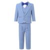 YONGHS Boys Classic Tuxedo Suit Toddler Kids 5Pcs Formal Outfit Blazer & Dress Shirt & Vest & Pants & Bow Tie Blue 3 Years view 1