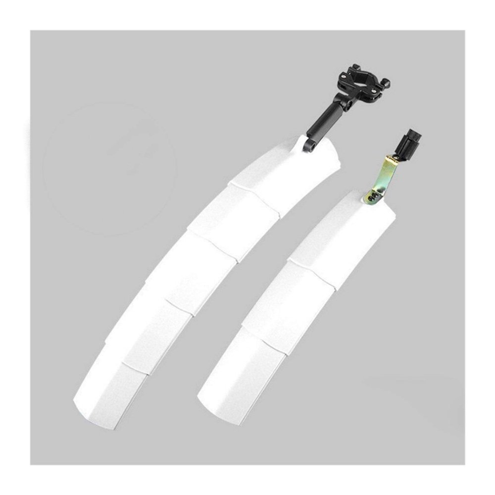 7 Color 2PCS Telescopic Plastic Bicycle Fender High Strength Bike Mudguard Installation Convenient Fender DaJiKan (Color : White)