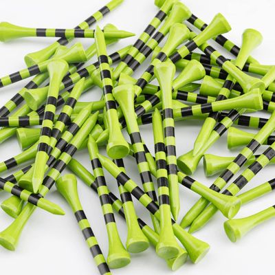 MAZEL Natural Wood/Bamboo Golf Tees 2 3/4 Inch & 3 1/4 Inch,Pack 50 or 120,Reduce Friction & Side Spin,More Stable Golf Tees (50 Pack(25 * 2-3/4"+25 * 3-1/4"),Green)