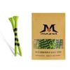 MAZEL Natural Wood/Bamboo Golf Tees 2 3/4 Inch & 3 1/4 Inch,Pack 50 or 120,Reduce Friction & Side Spin,More Stable Golf Tees (50 Pack(25 * 2-3/4"+25 * 3-1/4"),Green) view 4