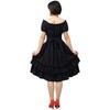 COSDREAMER Women Gothic Steampunk Dress Victorian Ruffled High Low Dress (Small, Black) view 4