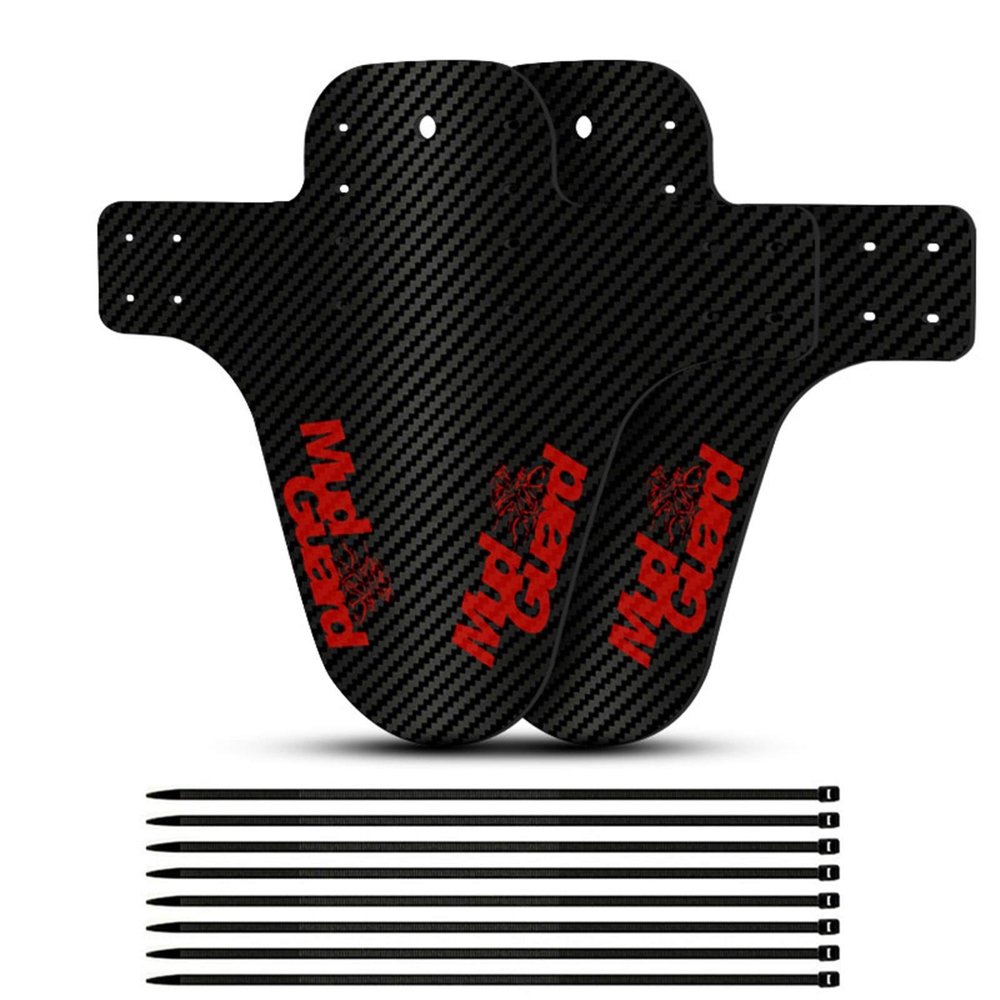 2pcs Bicycle Fenders Plastic Colorful Front/Rear Bike Mudguard MTB Bike Wings Mud Guard Cycling Accessories for Bicycle DaJiKan (Color : 2pcs Red)