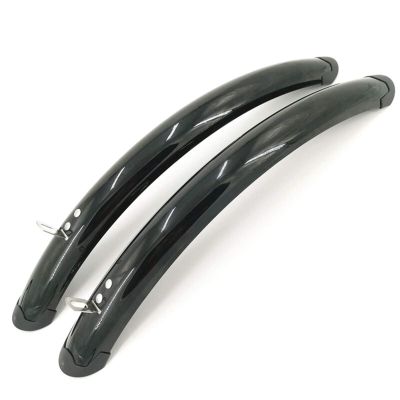 700C Road Bicycle Front Rear Fender Retro Bicycle Fixed Gear Bike Fender Bicycle Practical Parts Silver Black DaJiKan (Color : Black 1pair)