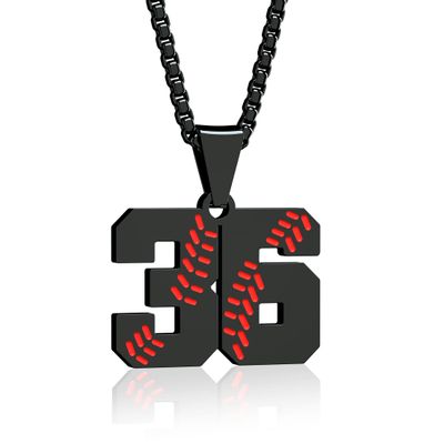 Aiyo Fashion Inspiration Baseball Necklaces Jersey Number 0-99 Necklace Stainless Steel Chain Pendant Team Jewelry Gift for Boys girls