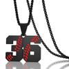 Aiyo Fashion Inspiration Baseball Necklaces Jersey Number 0-99 Necklace Stainless Steel Chain Pendant Team Jewelry Gift for Boys girls view 2