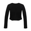 dPois Kids Girls Ballet Dance Warp Tops Knotted Long Sleeve Cotton Cardigan Shawl Cape Cover Up Tee Dancewear Black 6 Years view 2