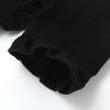 dPois Kids Girls Ballet Dance Warp Tops Knotted Long Sleeve Cotton Cardigan Shawl Cape Cover Up Tee Dancewear Black 6 Years view 3