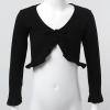 dPois Kids Girls Ballet Dance Warp Tops Knotted Long Sleeve Cotton Cardigan Shawl Cape Cover Up Tee Dancewear Black 6 Years view 4