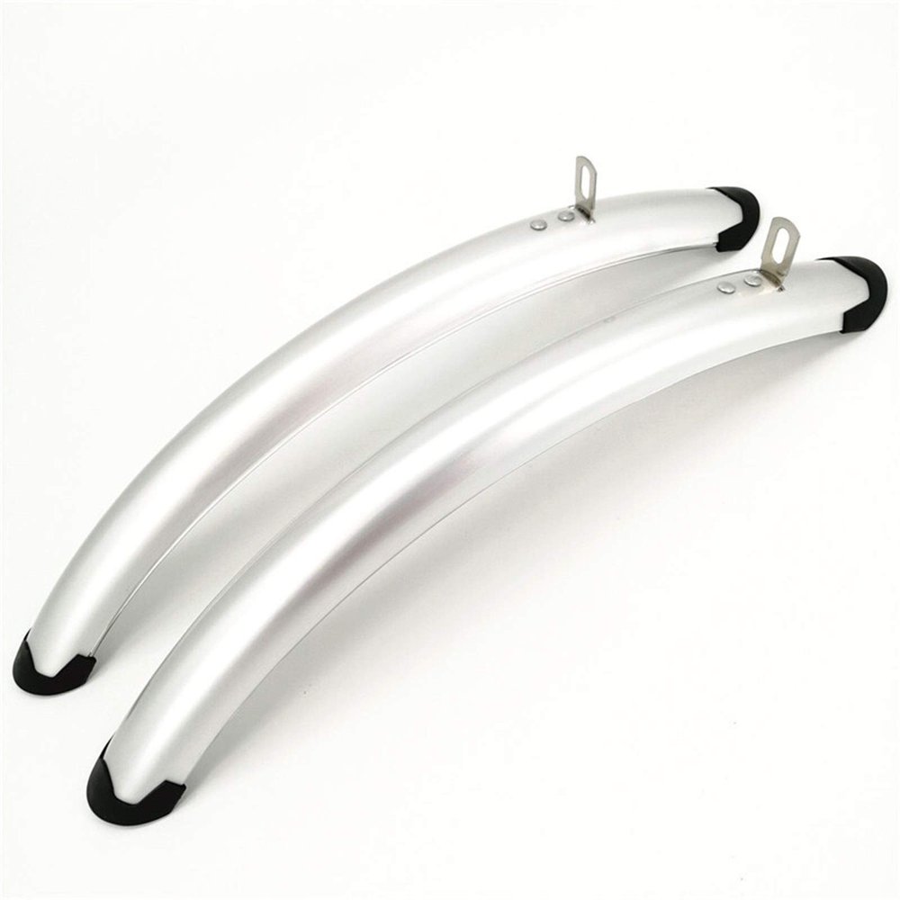 1 Pair Bike Front Rear Fenders Retro Bike 700C Road Bicycle Fender Bicycle Practical Parts Silver DaJiKan (Color : Silver F R 1pair)