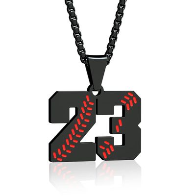 Aiyo Fashion Inspiration Baseball Jersey Number 0-99 Necklace - Stainless Steel Baseball Chain Pendant Necklace - Team Jewelry Gift for Boys & Girls