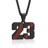 Aiyo Fashion Inspiration Baseball Jersey Number 0-99 Necklace - Stainless Steel Baseball Chain Pendant Necklace - Team Jewelry Gift for Boys & Girls view 1