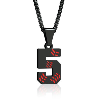 Aiyo Fashion Inspiration Baseball Jersey Number 0-99 Necklace - Stainless Steel Baseball Chain Pendant Necklace - Team Jewelry Gift for Boys & Girls