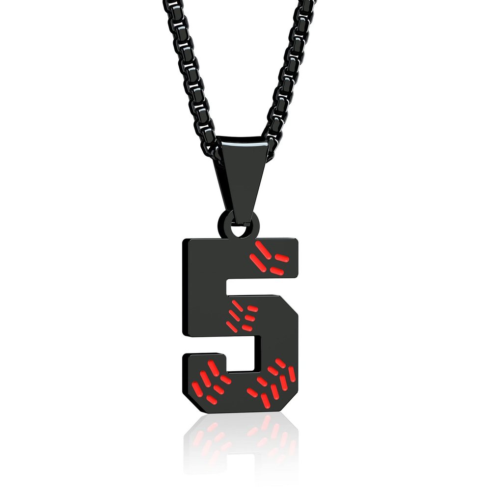 Aiyo Fashion Inspiration Baseball Jersey Number 0-99 Necklace - Stainless Steel Baseball Chain Pendant Necklace - Team Jewelry Gift for Boys & Girls