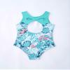 Yihuimin Kids Girls Digital Printed Cutout Back One Piece Gymnastics Leotard Ballet Dance Athletic Top Palm Leaves Green 4 Years view 4