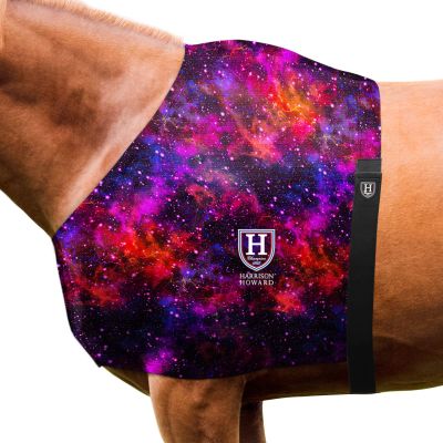 Harrison Howard Breathable Elastic Horse Shoulder Guard Anti-Rub Stretch Bib for Sensitive Skin, Lightweight Comfortable Fit Vast Cosmos M